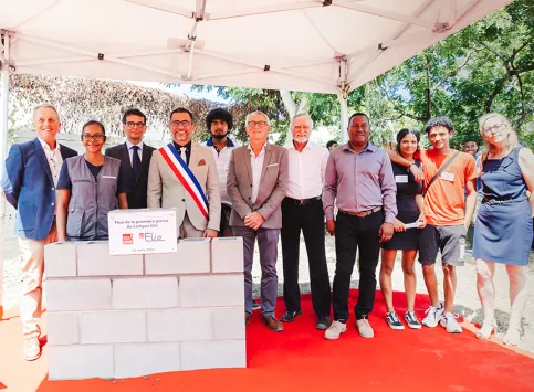 Campus Elie : cérémonie de la pose de la 1ère pierre (mars 2023)